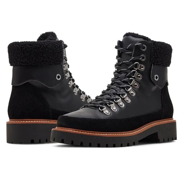 Blondo Natasia Leather Waterproof Hiking Boot Front Tie / Side Zip Size 8 - Picture 1 of 13